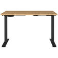 SCHREIBTISCH 120/80/72-118 cm  in Braun, Schwarz, Eichefarben  - Eichefarben/Schwarz, MODERN, Holzwerkstoff/Metall (120/80/72-118cm) - Novel