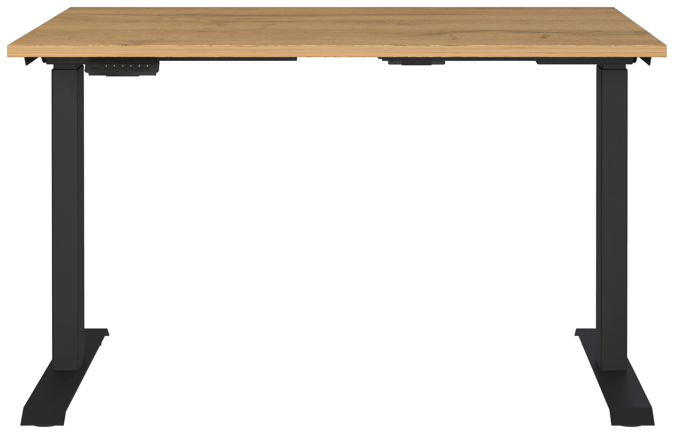 SCHREIBTISCH 120/80/72-118 cm  in Schwarz, Eichefarben, Braun  - Eichefarben/Schwarz, MODERN, Holzwerkstoff/Metall (120/80/72-118cm) - Novel