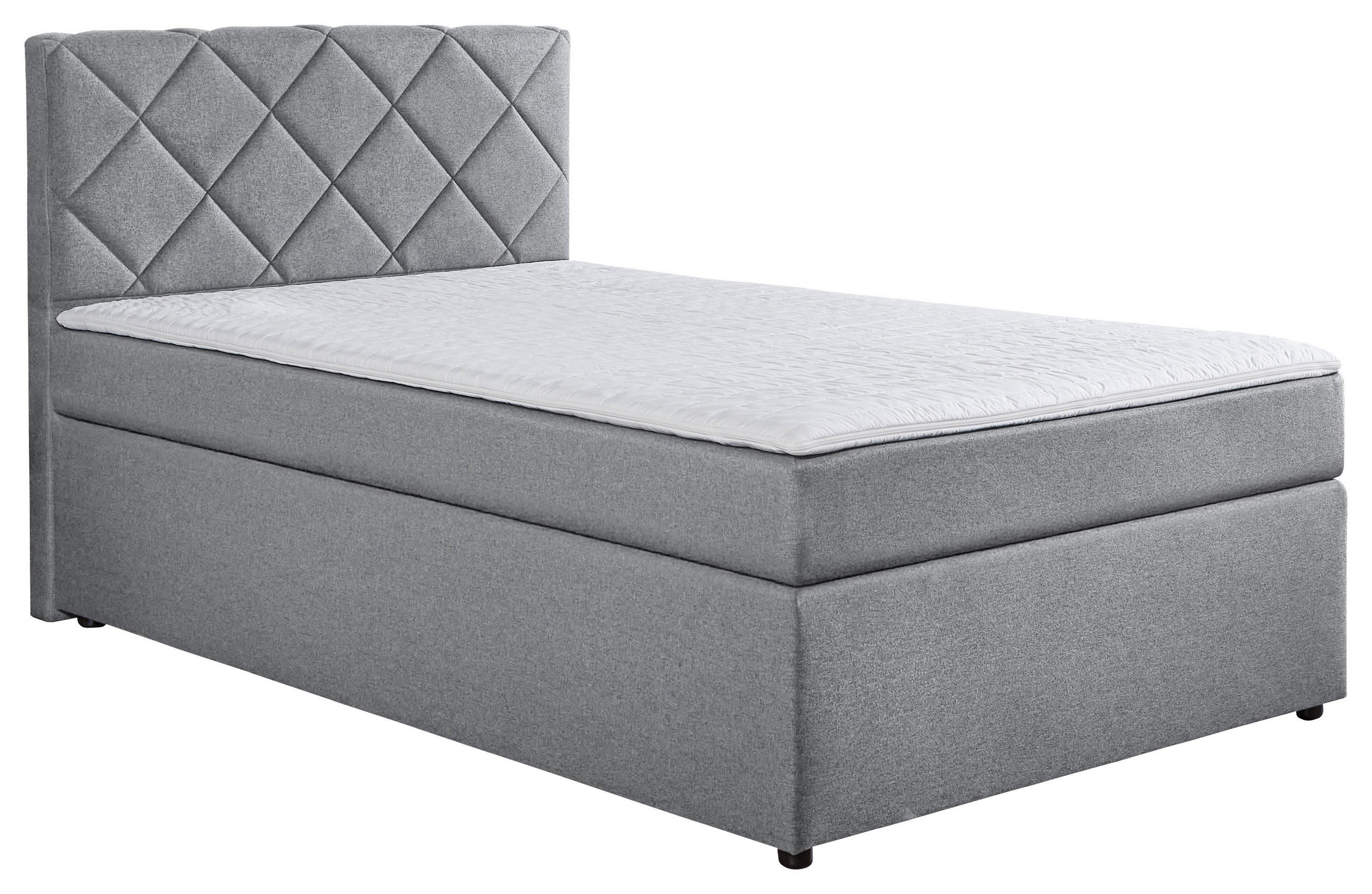 BOXSPRINGBETT 120/200 cm  in Grau  - Schwarz/Grau, KONVENTIONELL, Kunststoff/Textil (120/200cm) - Boxxx