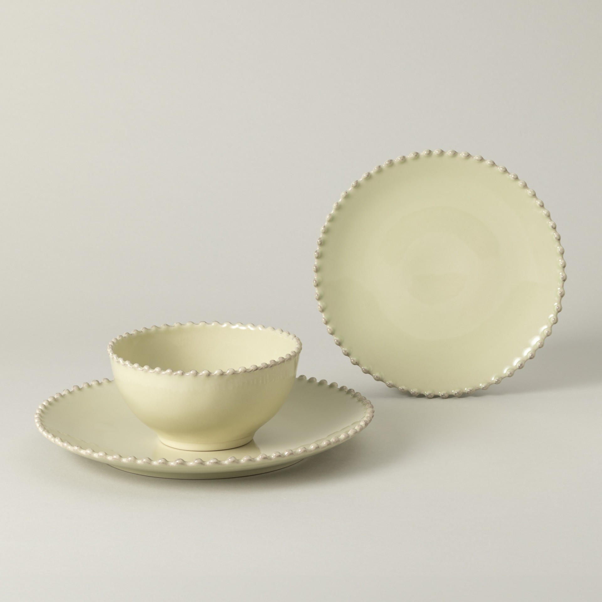 KOMBISERVICE Salbeigrün PEARL 12-teilig 4 Personen  - Salbeigrün, Basics, Keramik - Costa Nova