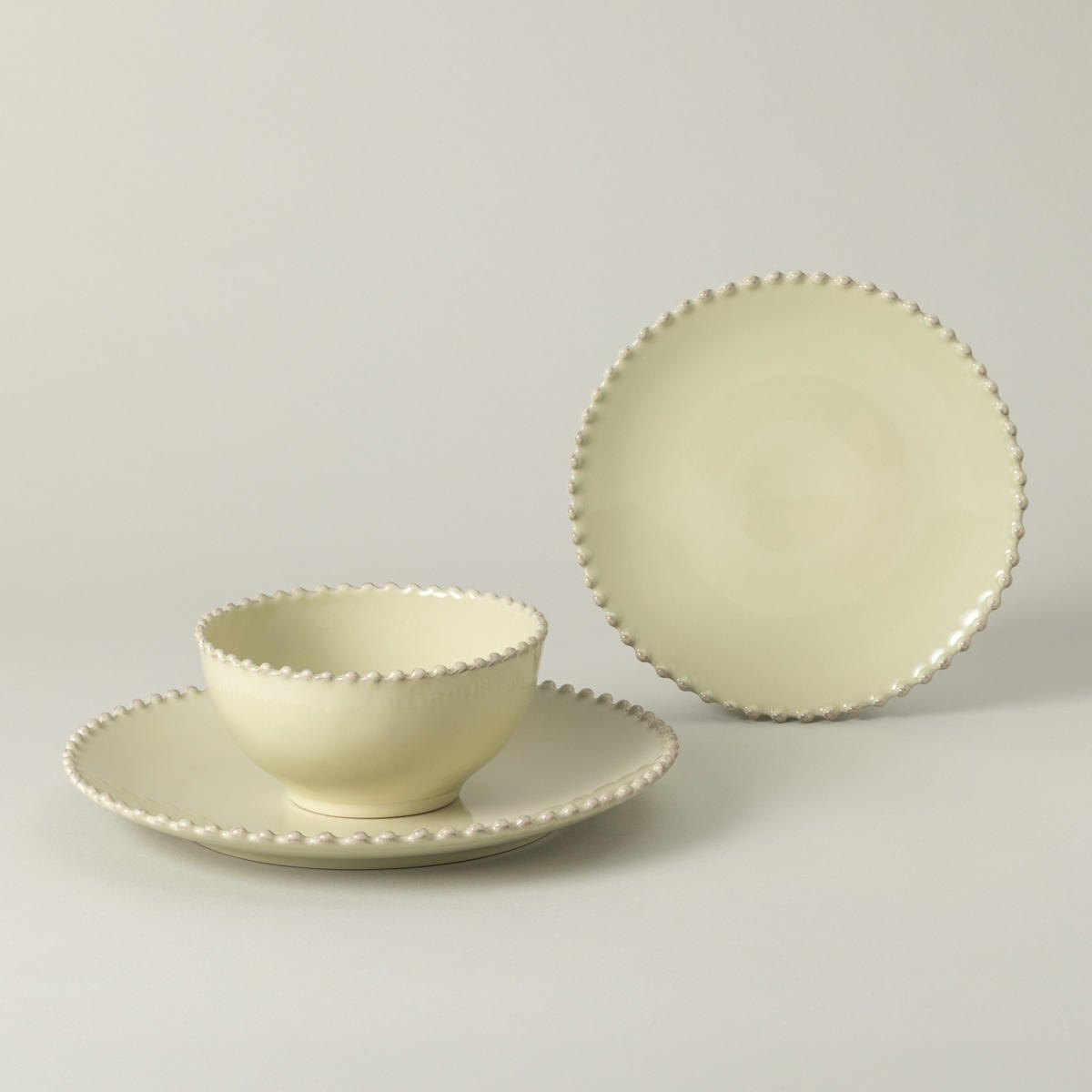 KOMBISERVICE Salbeigrün PEARL 12-teilig 4 Personen  - Salbeigrün, Basics, Keramik - Costa Nova