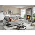 ECKSOFA  in Chenille, Flachgewebe Greige  316/175 cm  - Greige/Schwarz, Design, Textil/Metall (316/175cm) - Dieter Knoll