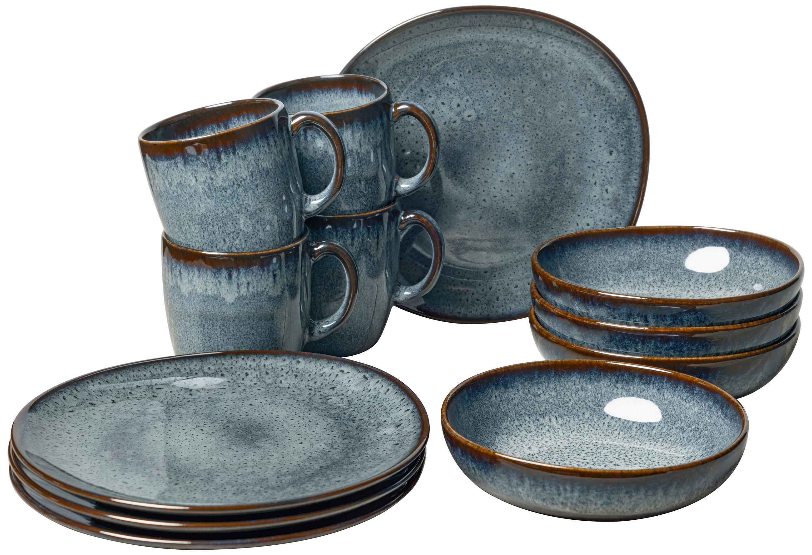 like.Villeroy & Boch Frühstücksservice Lave Gris Dunkelgrau 34.5x19.4x32 cm