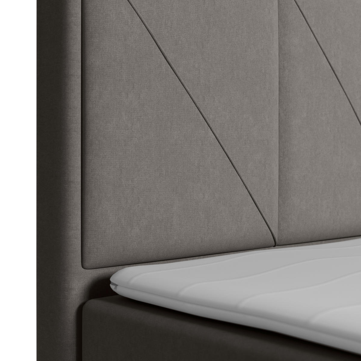 POSTELJA BOXSPRING 180 cm   x 200 cm  , leseni material svetlo siva  - črna/svetlo siva, Moderno, kovina/umetna masa (180/200cm) - MID.YOU