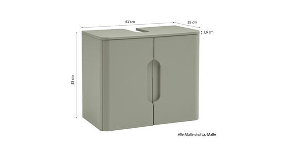 WASCHBECKENUNTERSCHRANK 61/53/35 cm  - Schilfgrün, KONVENTIONELL, Holzwerkstoff (61/53/35cm) - Xora