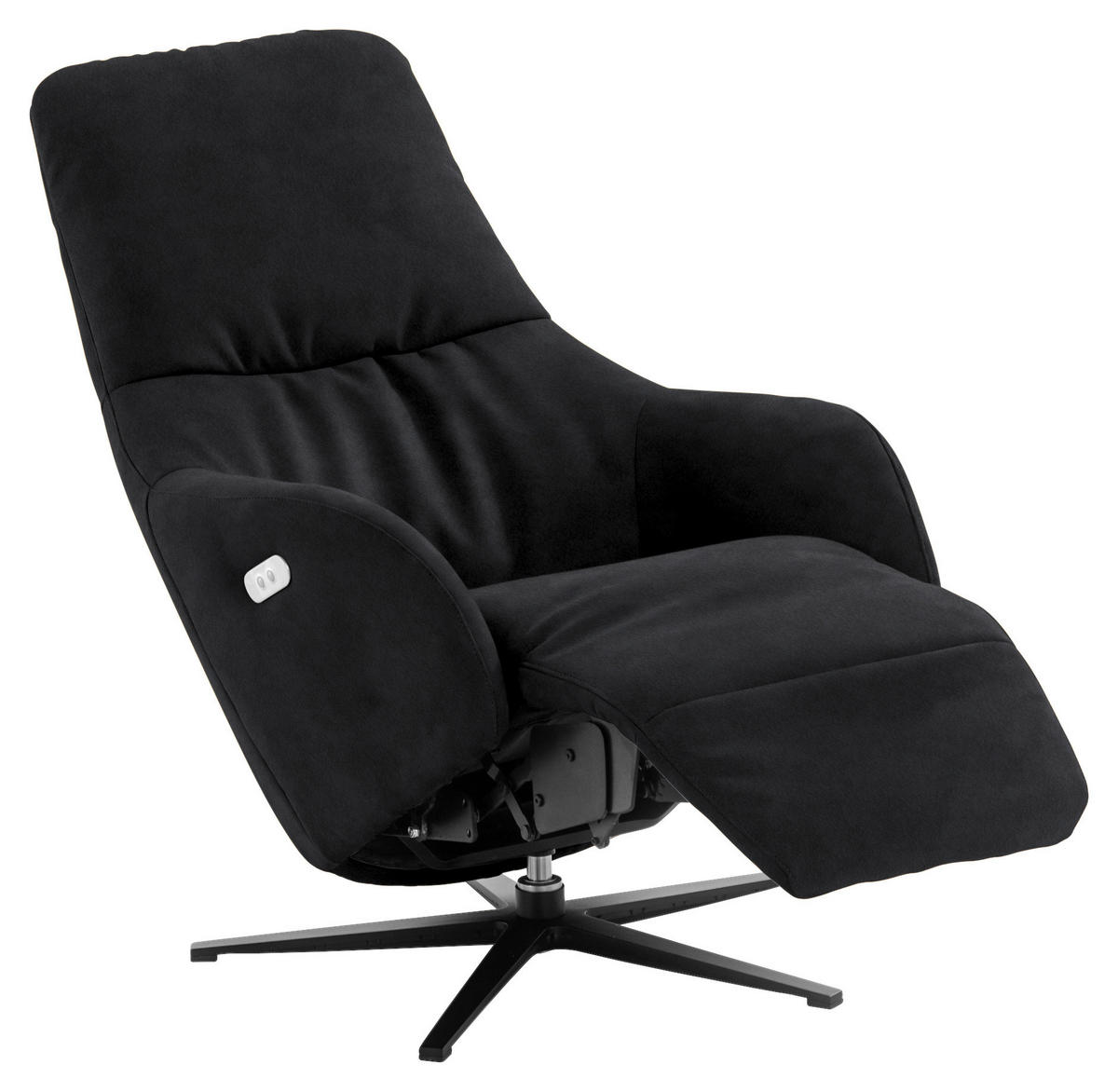 RELAXSESSEL in Textil Schwarz  - Schwarz, Design, Textil/Metall (77/108/95cm) - Chilliano