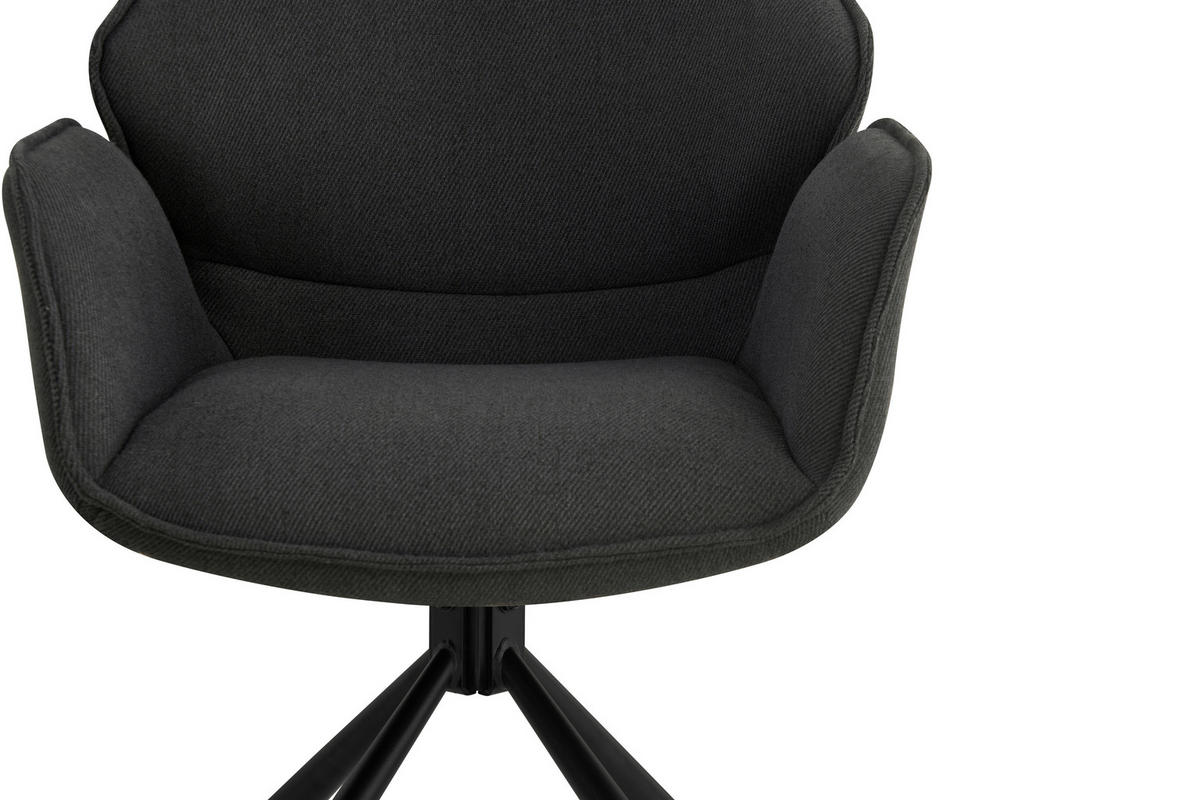 ARMLEHNSTUHL  in Eisen Flachgewebe  - Anthrazit/Schwarz, MODERN, Textil/Metall (45/90/65cm) - Livetastic