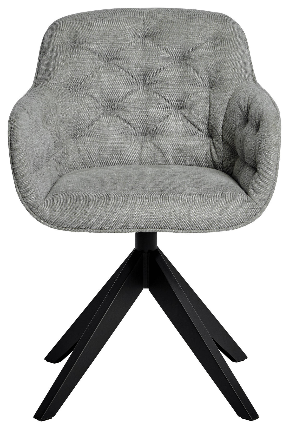 ARMLEHNSTUHL  in Stahl Webstoff  - Hellgrau/Schwarz, Modern, Kunststoff/Textil (57,5/59,5/80,5cm) - Livetastic