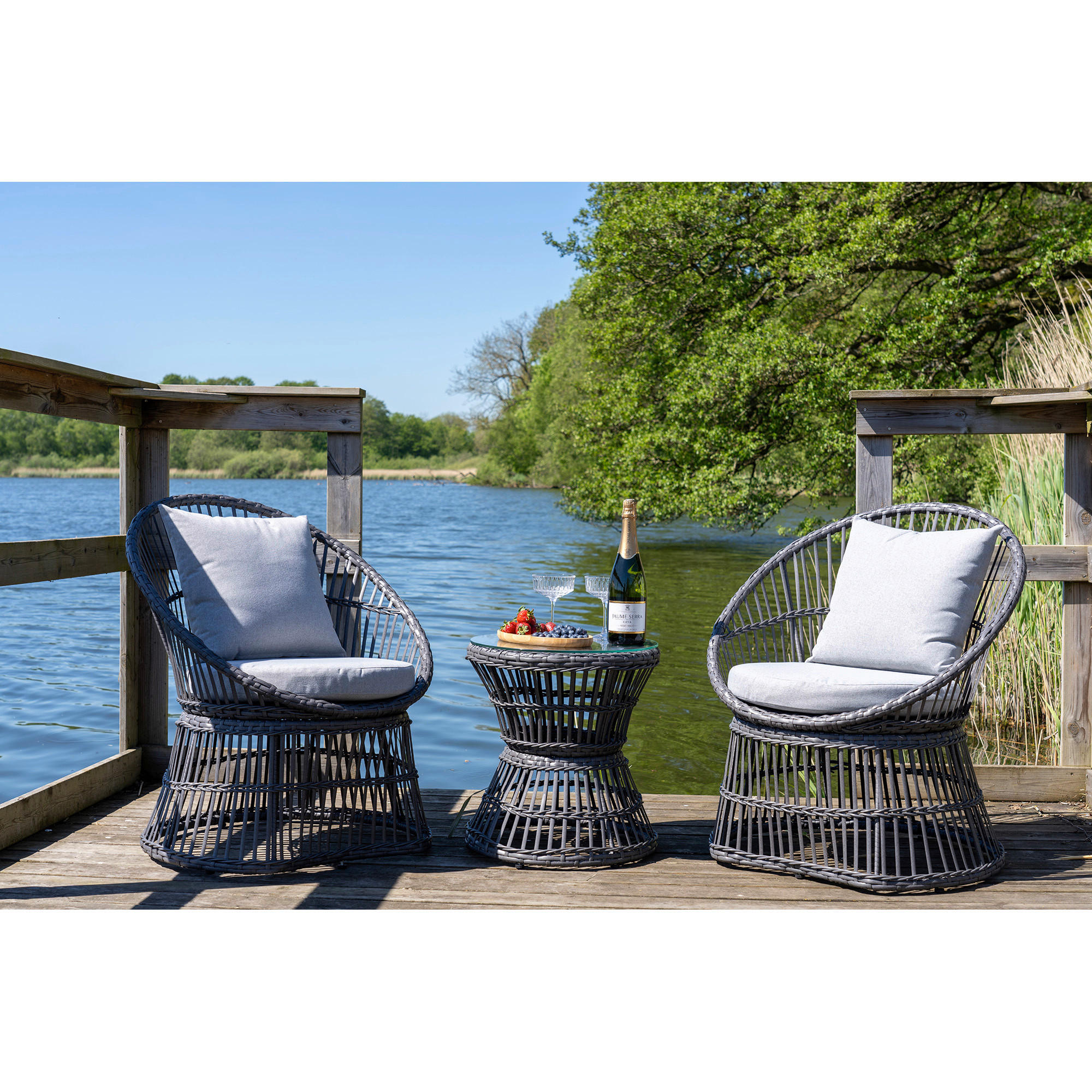Gardenson Balkonset Grau 48x76x64 cm