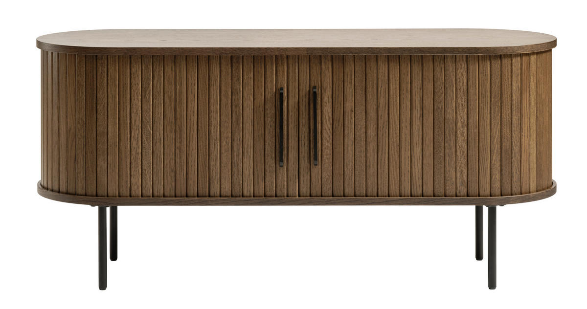 LOWBOARD  in 120/56/40 cm  - Eiche dunkel/Schwarz, Trend, Holz/Holzwerkstoff (120/56/40cm) - Xora