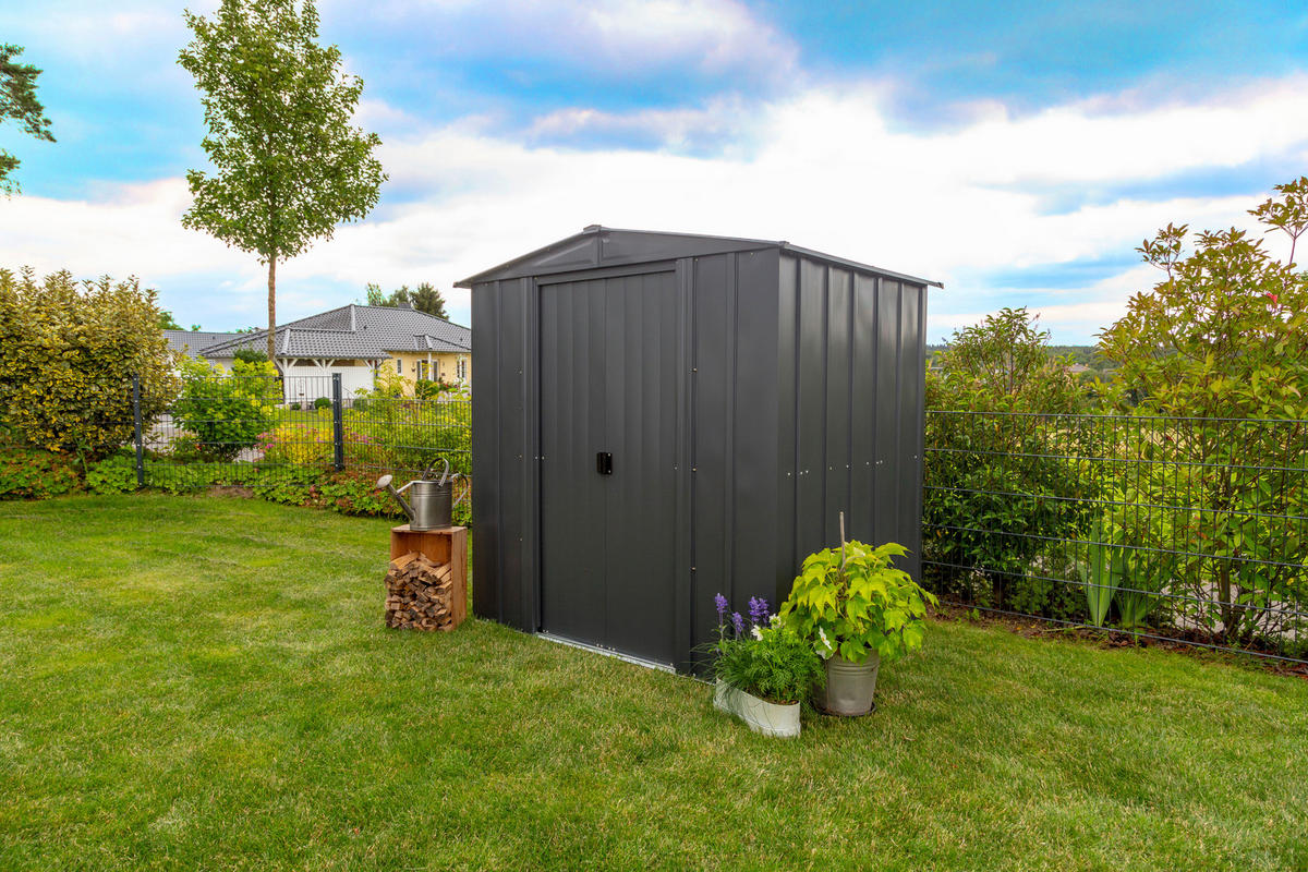 DOMČEK NA NÁRADIE   - sivá, Basics, kov (194/191/151cm)