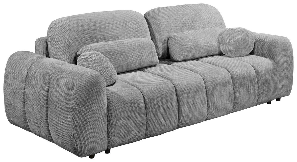 SCHLAFSOFA in Webstoff Grau  - Schwarz/Grau, Design, Kunststoff/Textil (256/76/112cm) - MID.YOU