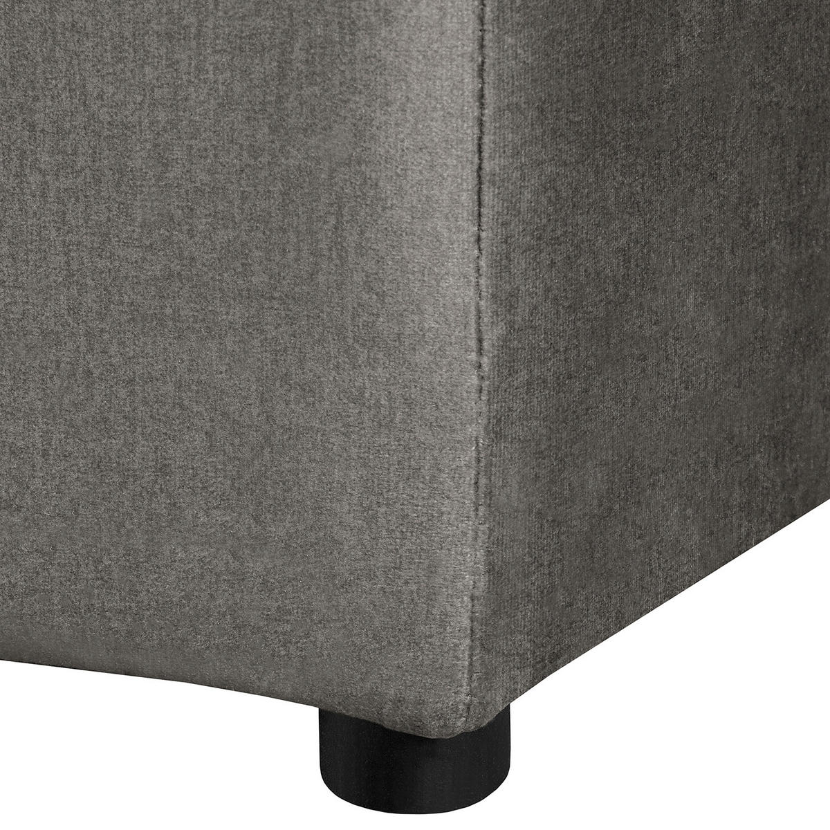 ECKSOFA Naomi in Velours Dunkelgrau Rückenkissen  284/243 cm  - Dunkelgrau/Schwarz, Design, Kunststoff/Textil (284/243cm) - P & B