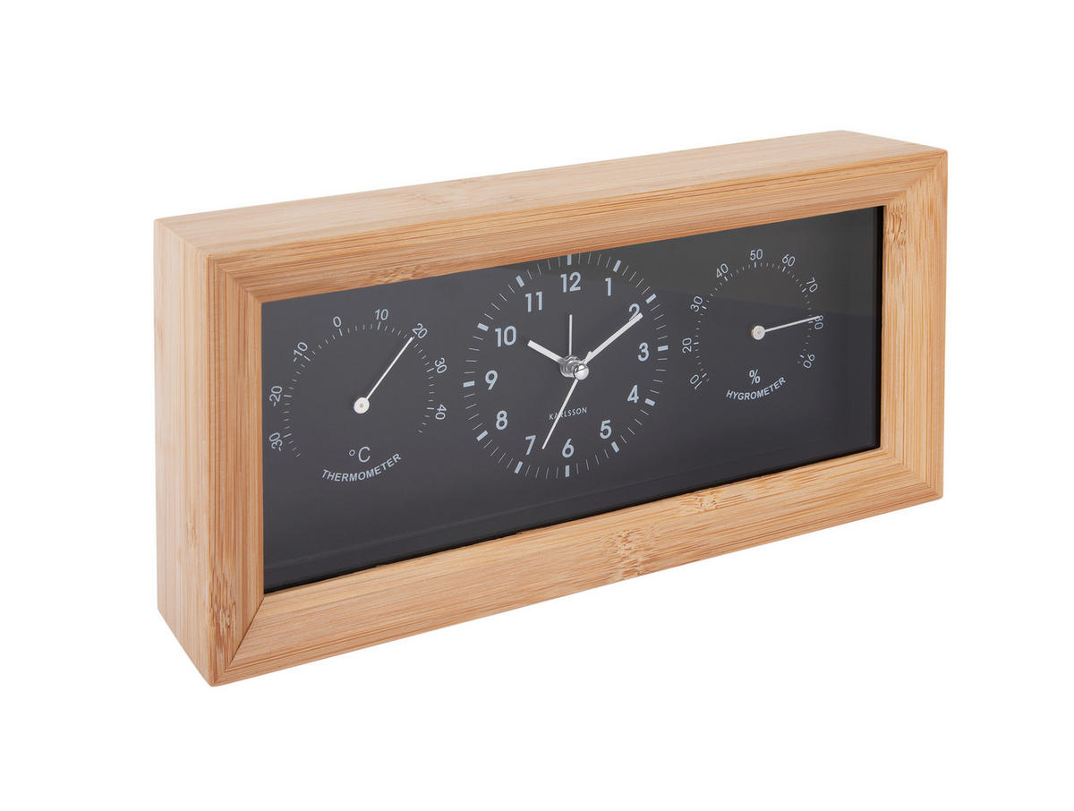 WECKER   - Schwarz, Basics, Holz (26/13/13cm) - Karlsson