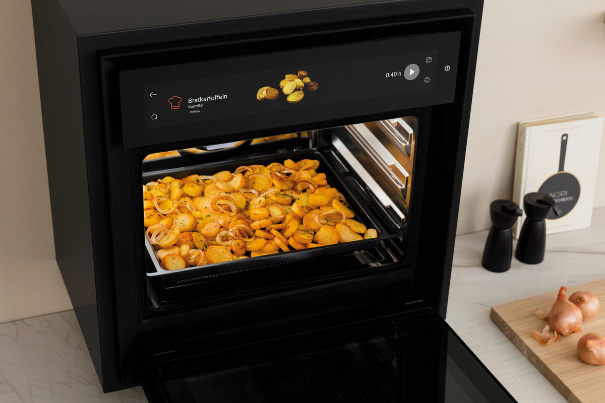 DAMPFBACKOFEN XBO  - Schwarz, MODERN, Glas/Metall (59,5/59,5/58cm) - Bora