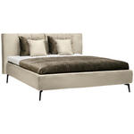 POLSTERBETT Matratze, Lattenrost Beige 180/200 cm  - Beige/Schwarz, Design, Holz/Textil (180/200cm) - Johann Jakob