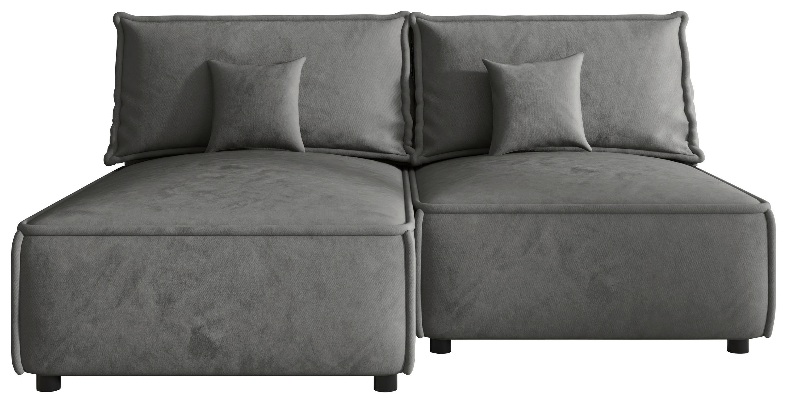 ECKSOFA  in Webstoff Grau  153/200 cm  - Schwarz/Grau, MODERN, Kunststoff/Textil (153/200cm) - Xora