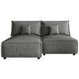 ECKSOFA Grau Webstoff Zierkissen, Rückenkissen, Rücken echt  - Schwarz/Grau, MODERN, Kunststoff/Textil (153/200cm) - Xora