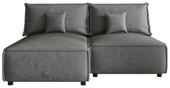 ECKSOFA Grau Webstoff Zierkissen, Rückenkissen, Rücken echt  - Schwarz/Grau, MODERN, Kunststoff/Textil (153/200cm) - Xora