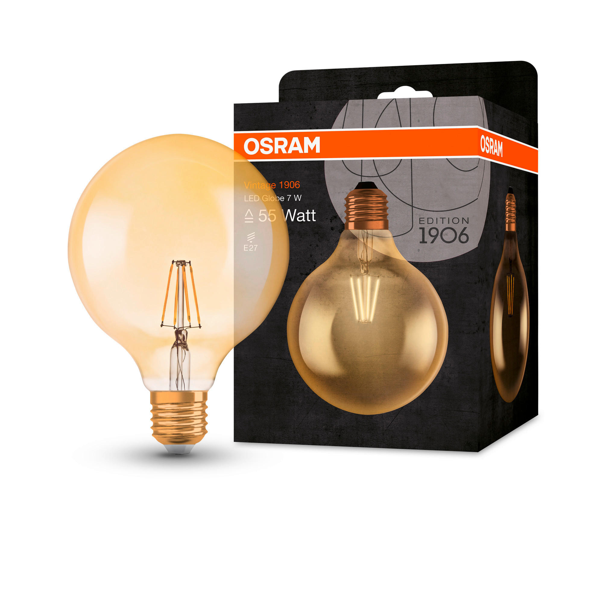 LED-LEUCHTMITTEL   E27 6,5 W 720 lm  - Goldfarben, Basics, Glas (12,4/16,8cm) - Osram