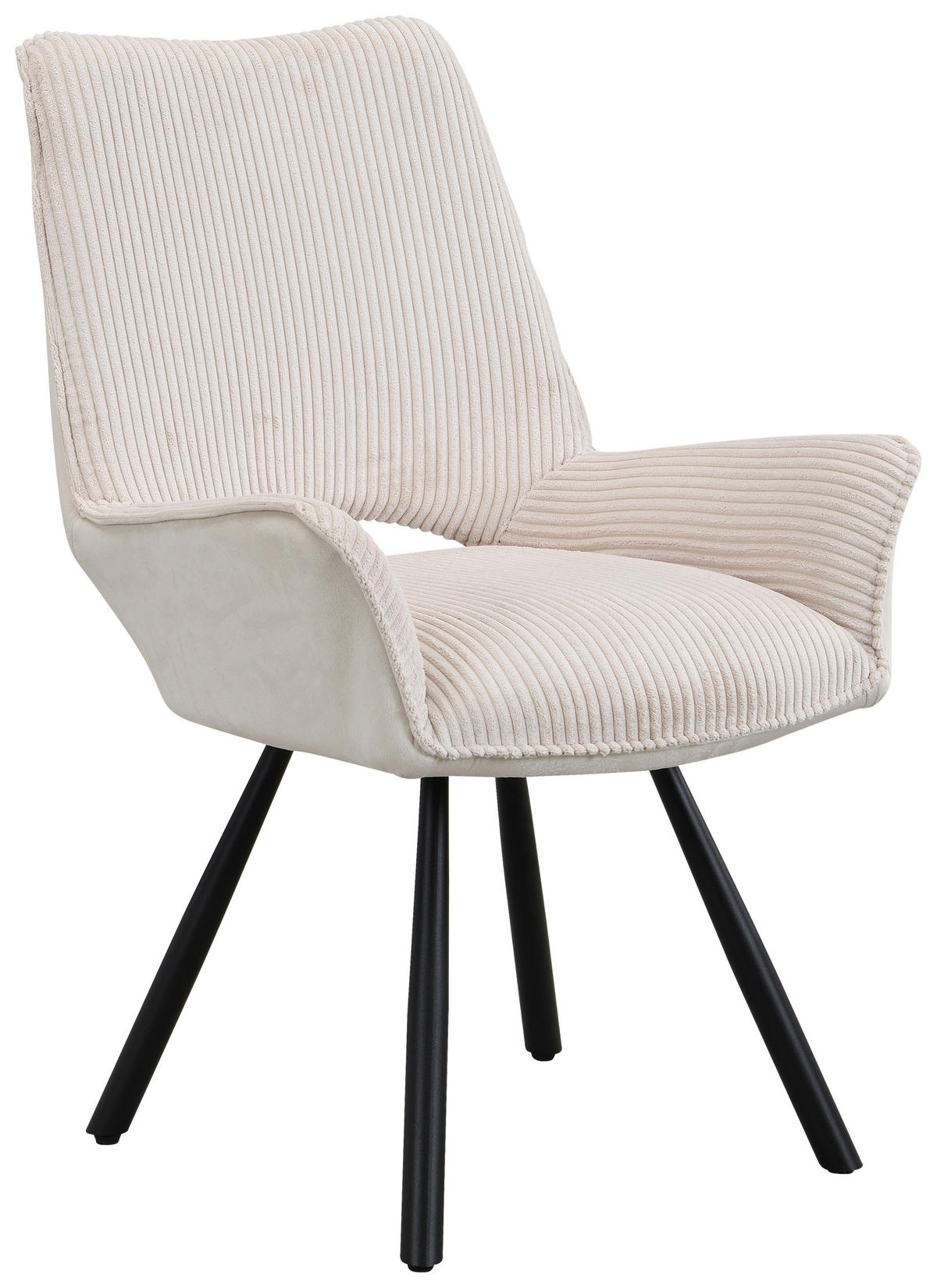 STUHL  , Stoffauswahl  , Webstoff  ,  - Schwarz/Naturfarben, Design, Textil/Metall (58/91/64cm) - Carryhome