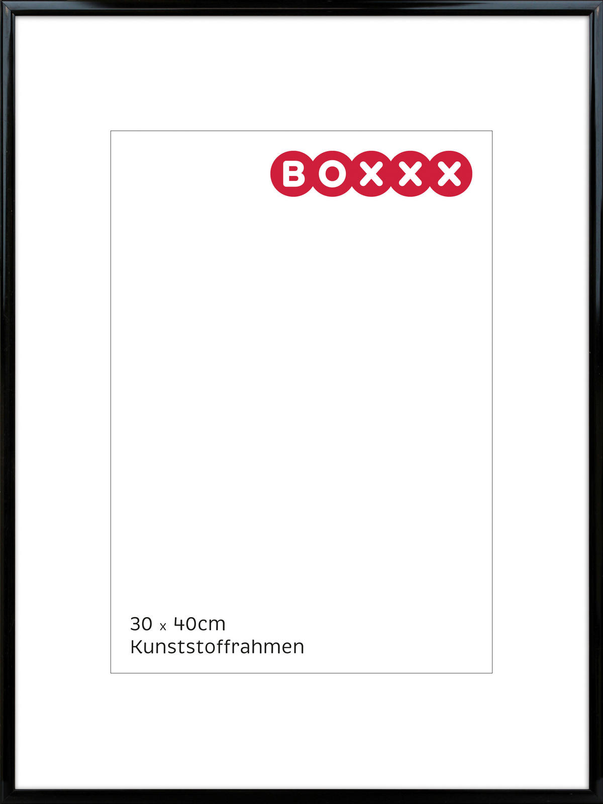 RÁM NA OBRAZY, 1 foto 30 cm x 40 cm - čierna, Basics, plast/sklo (31,3/41,3/1,4cm) - Boxxx