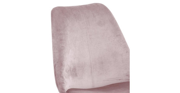 STUHL  in Samt Textil  - Altrosa/Schwarz, Trend, Textil/Metall (48,5/85,5/54cm) - Carryhome