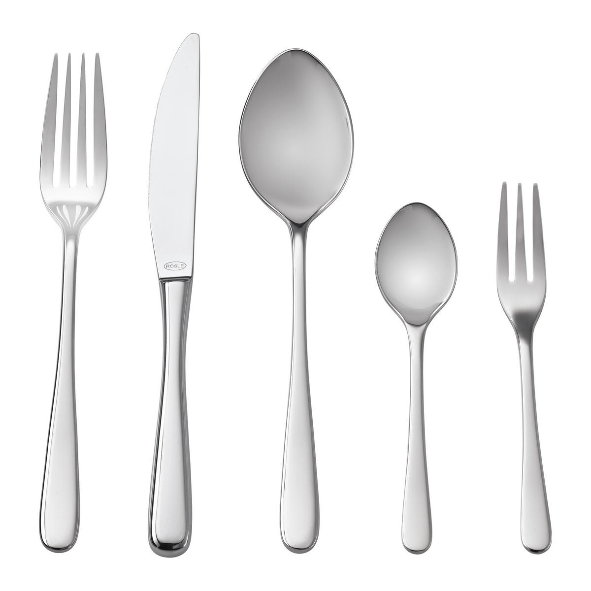BESTECKSET Passion 30-teilig  - Silberfarben, Basics (27,5/46,0/5,5cm) - Rösle