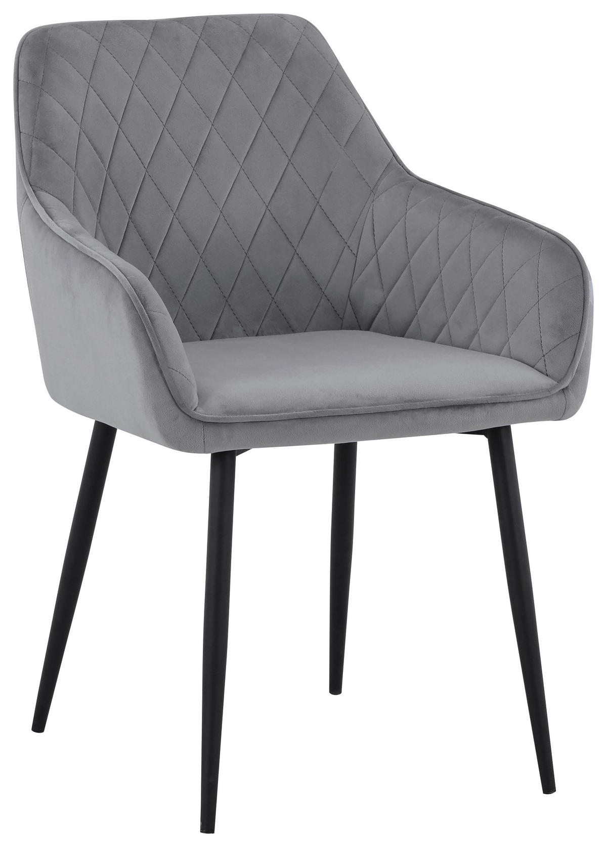 STOLICA SA RUKONASLONOM  siva, crna       - siva/crna, Dizajnerski, metal/tekstil (56/82,5/61,5cm) - Novel