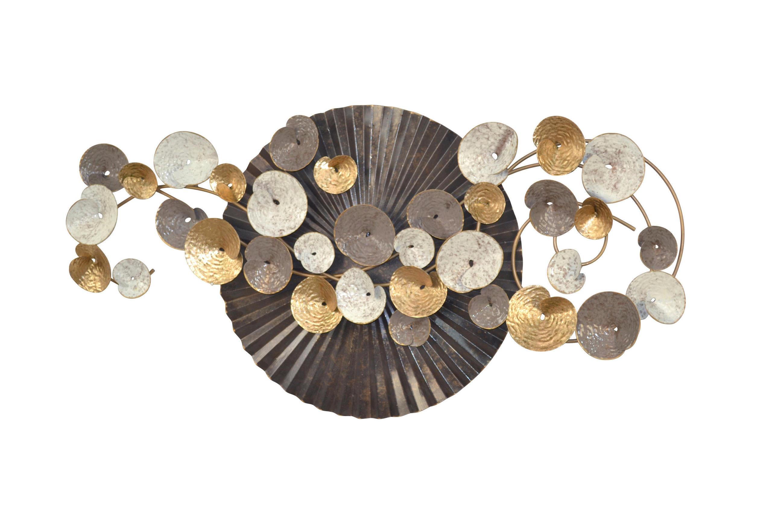WANDDEKO Metall  - Goldfarben/Grau, Design, Metall (9/120/58cm) - MID.YOU