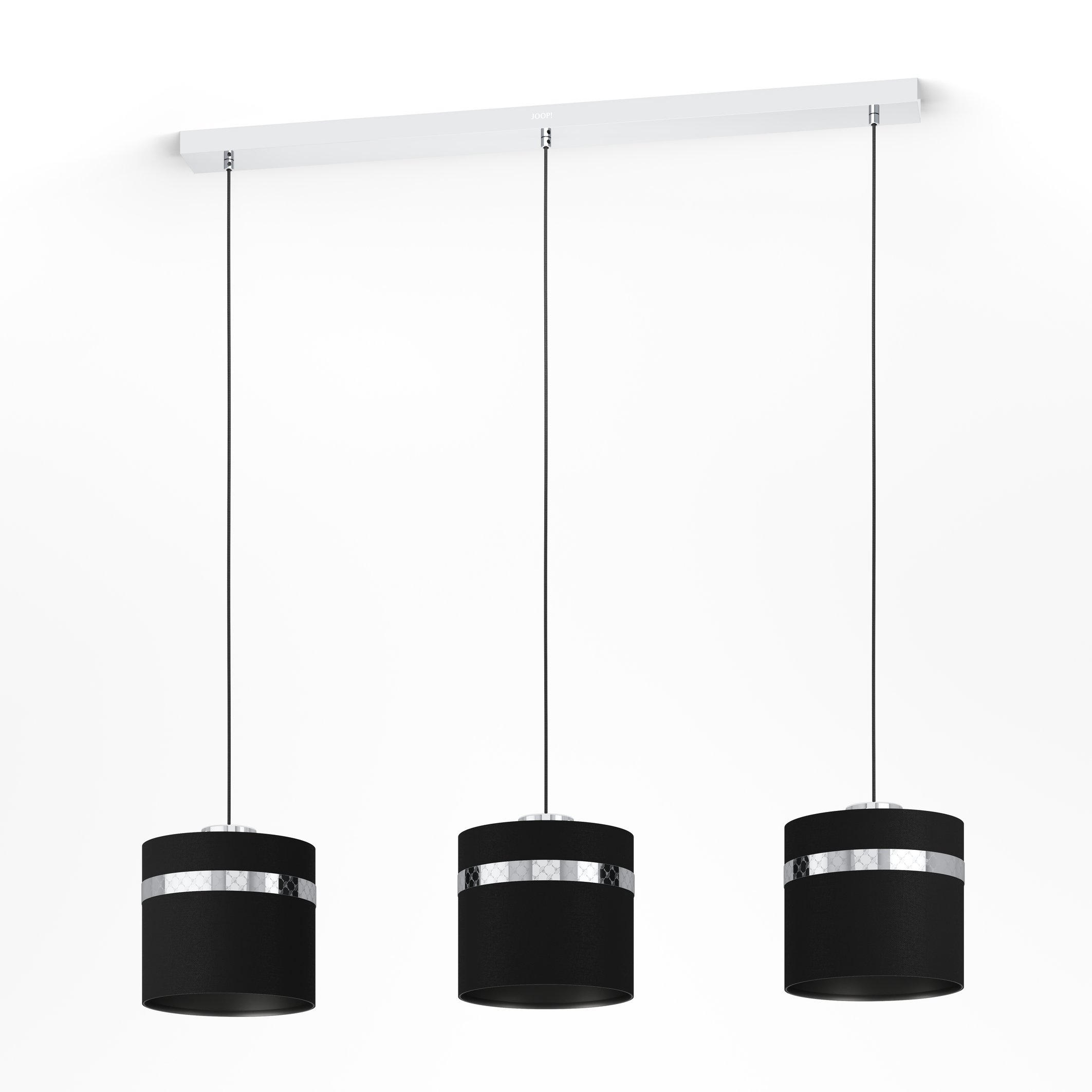 HÄNGELEUCHTE Round Lights 103,5/21,5/110 cm   - Chromfarben/Schwarz, Design, Textil/Metall (103,5/21,5/110cm) - Joop!