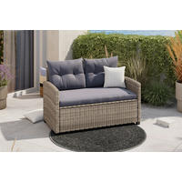 GARTENBANK Grau, Dunkelgrau  - Dunkelgrau/Schwarz, Modern, Kunststoff/Textil (120/76/67cm) - Ambia Garden