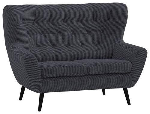 2-SITZER-SOFA Skagen in Cord Anthrazit  - Anthrazit/Schwarz, Design, Holz/Textil (137/101/95cm) - Stylife