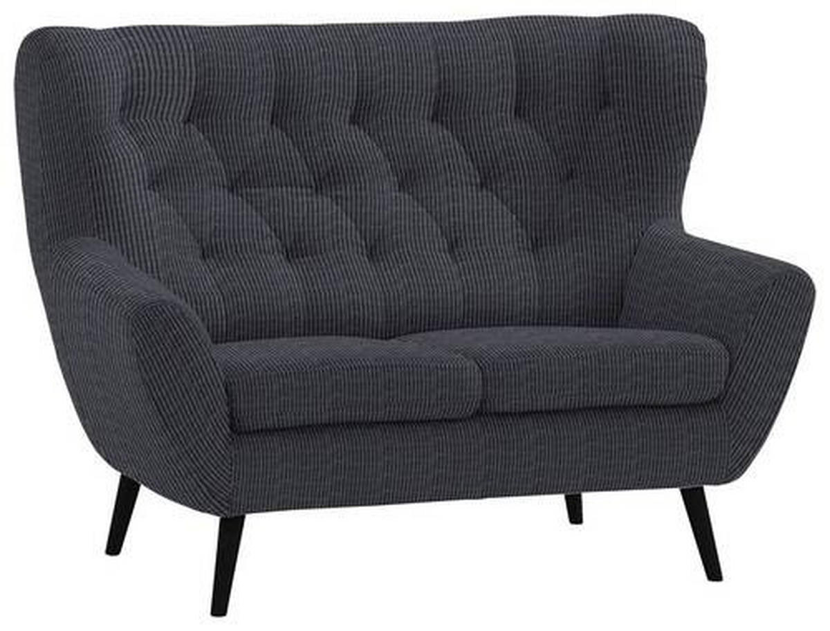 2-SITZER-SOFA Skagen in Cord Anthrazit  - Anthrazit/Schwarz, Design, Holz/Textil (137/101/95cm) - Stylife