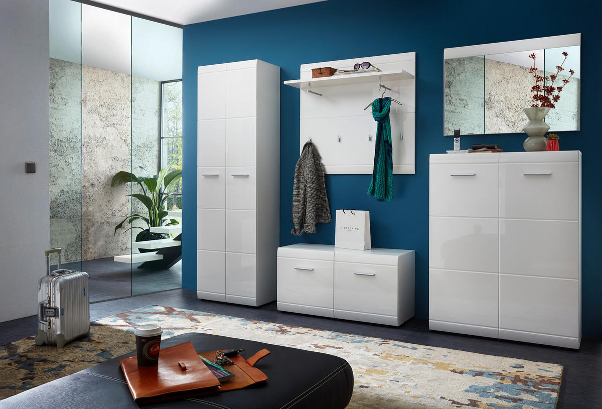 GARDEROBE 5-teilig  in 275/200/39 cm  - Weiss, Design, Holzwerkstoff (275/200/39cm) - Carryhome