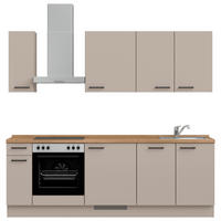 KÜCHENLEERBLOCK 240 cm   in Eichefarben, Sandfarben  - Sandfarben/Eichefarben, MODERN, Holzwerkstoff/Metall (240cm) - Nobilia