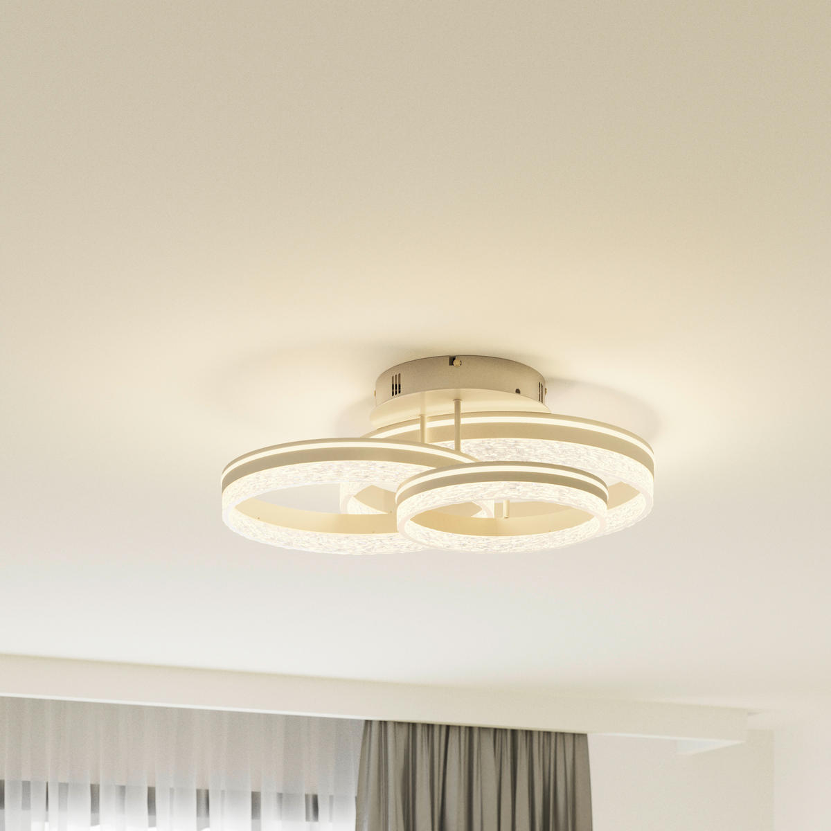 STROPNÉ LED SVIETIDLO, 72/63/22 cm - cappuccino, Design, kov/plast (72/63/22cm) - Novel