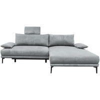 ECKSOFA in Webstoff Grau  260/192 cm  - Schwarz/Grau, Design, Textil/Metall (260/192cm) - MID.YOU