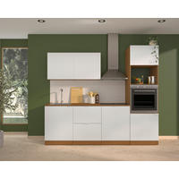 KÜCHENLEERBLOCK 240 cm   in Weiß, Eichefarben  - Eichefarben/Weiß, Basics, Holzwerkstoff/Metall (240cm) - MID.YOU