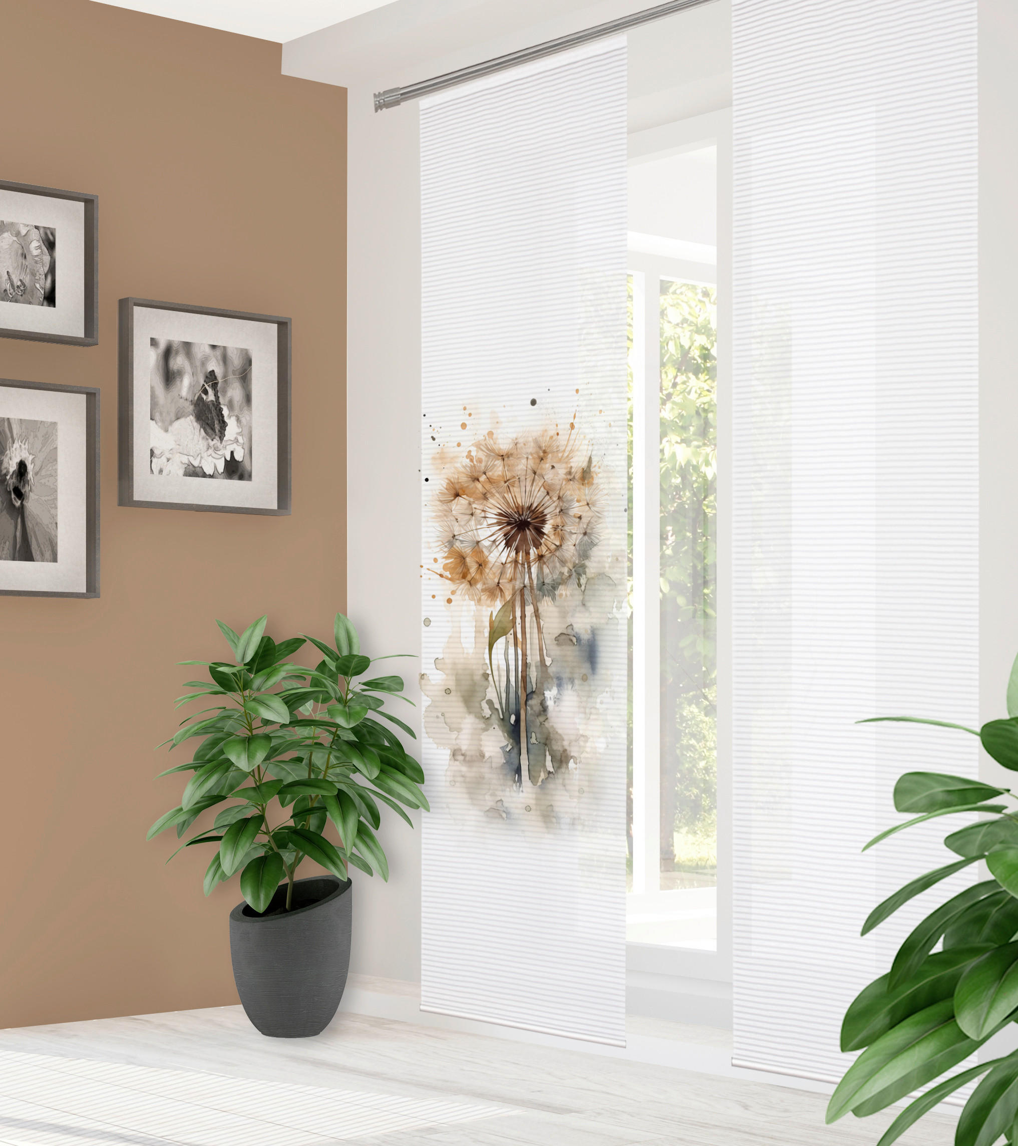FLÄCHENVORHANG   blickdicht  60/245 cm   - Hellgrau/Naturfarben, Natur, Textil (60/245cm)