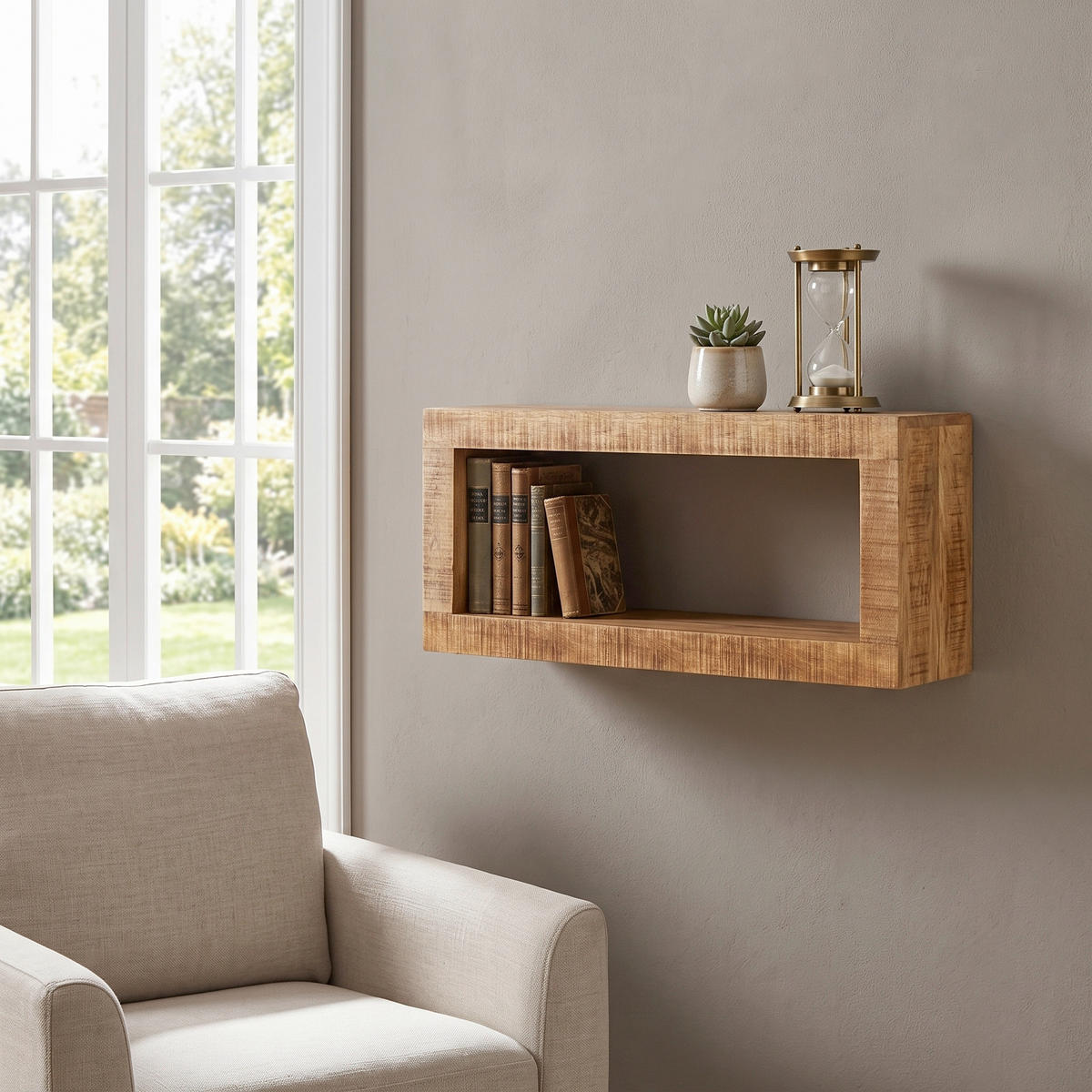 WANDREGAL  - Naturfarben, Design, Holz (34/20/15cm) - Livetastic