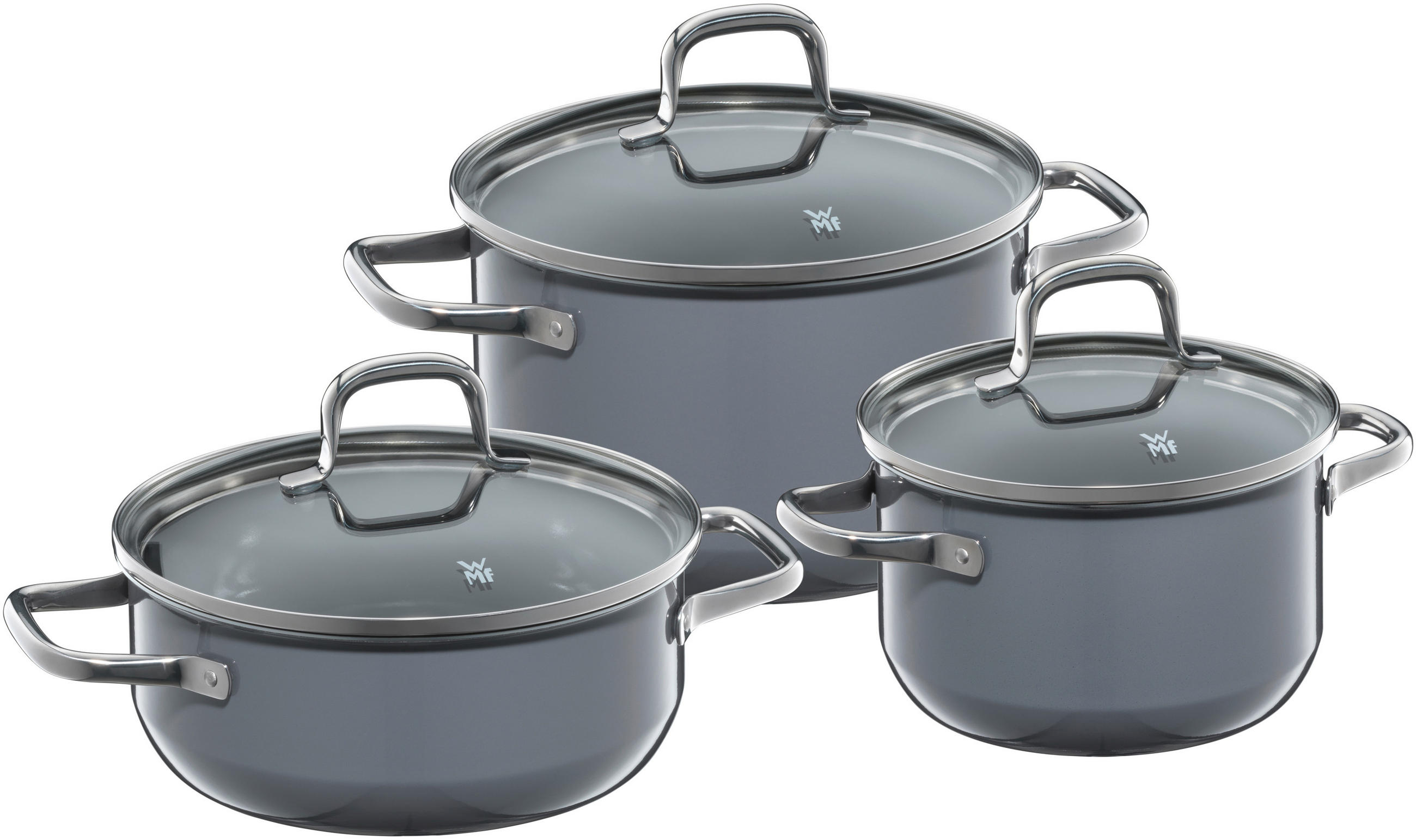 KOCHTOPFSET WMF Fusiontec 3-teilig  - Basics, Glas/Metall - WMF