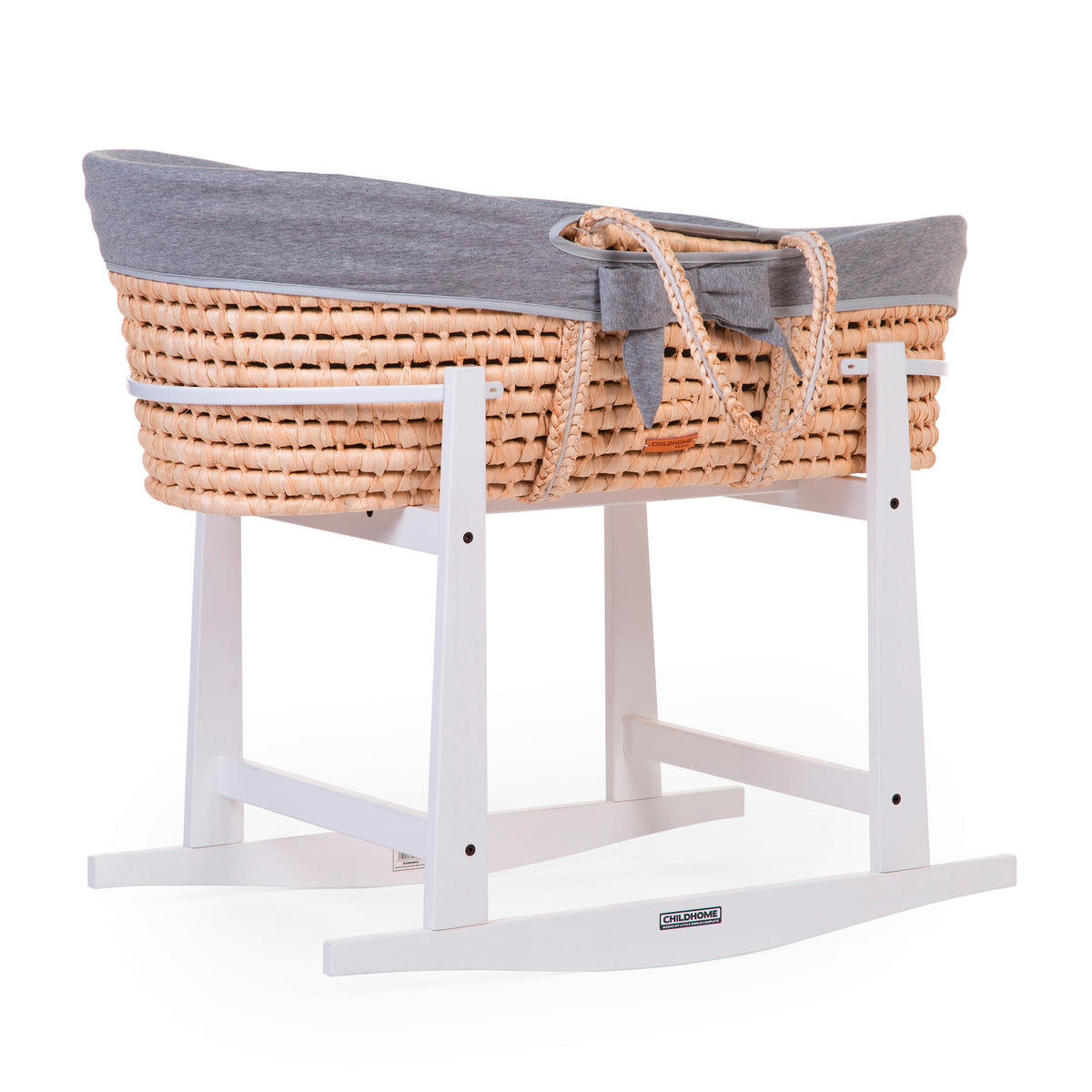 WIEGENGESTELL Rocking Stand Schaukelwiege für Moseskorb  Weiß  - Weiß, KONVENTIONELL, Holzwerkstoff (85/46/54cm) - Childhome