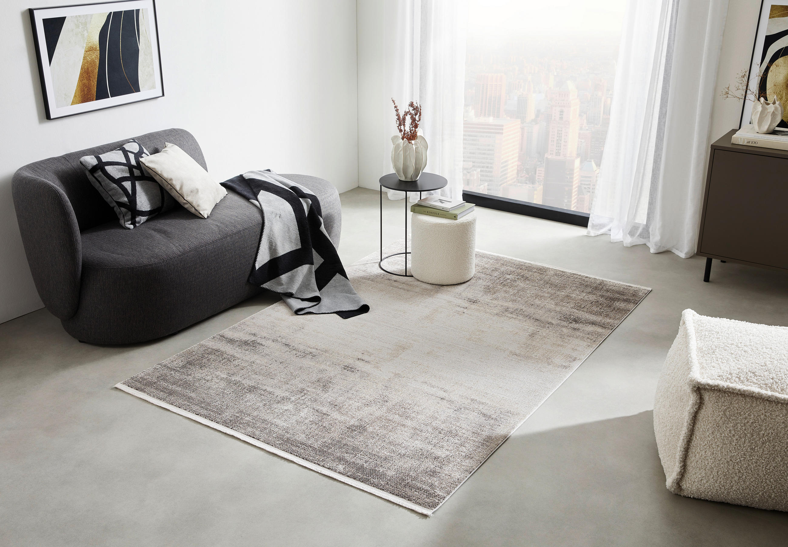 VINTAGE KOBEREC, 200/290 cm, šedá - šedá, Design, textil (200/290cm) - Dieter Knoll