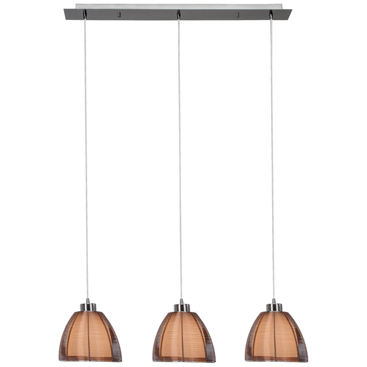 HÄNGELEUCHTE 80/19,5/121 cm  - Chromfarben/Bronzefarben, Design, Glas/Metall (80/19,5/121cm)