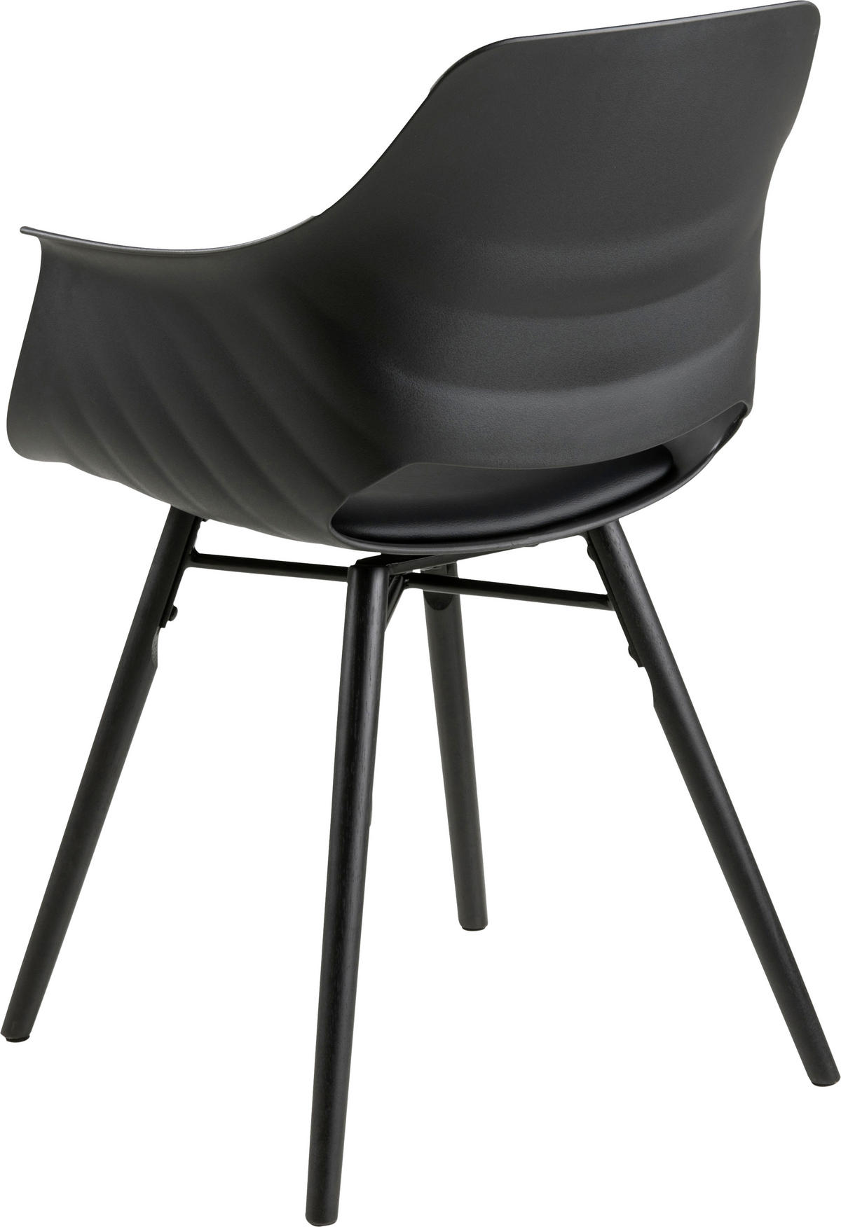 ARMLEHNSTUHL  in Lederlook matt  - Schwarz, Design, Holz/Kunststoff (57,0/85,0/52,5cm) - Ambia Home