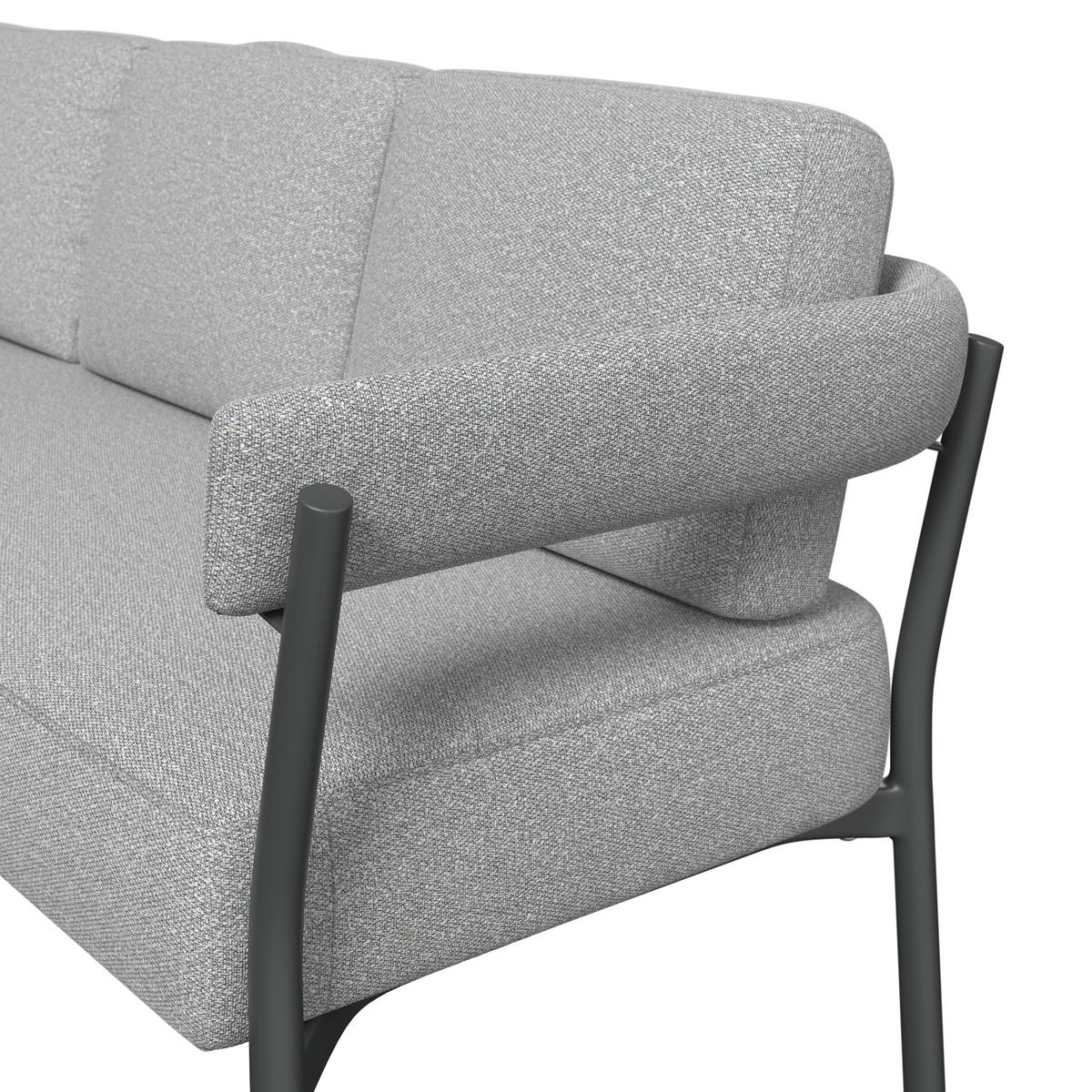 LOUNGEGARNITUR 218/188 cm Aluminium, Stahl  - Anthrazit/Hellgrau, MODERN, Kunststoff/Textil (218/188cm) - Ambia Garden