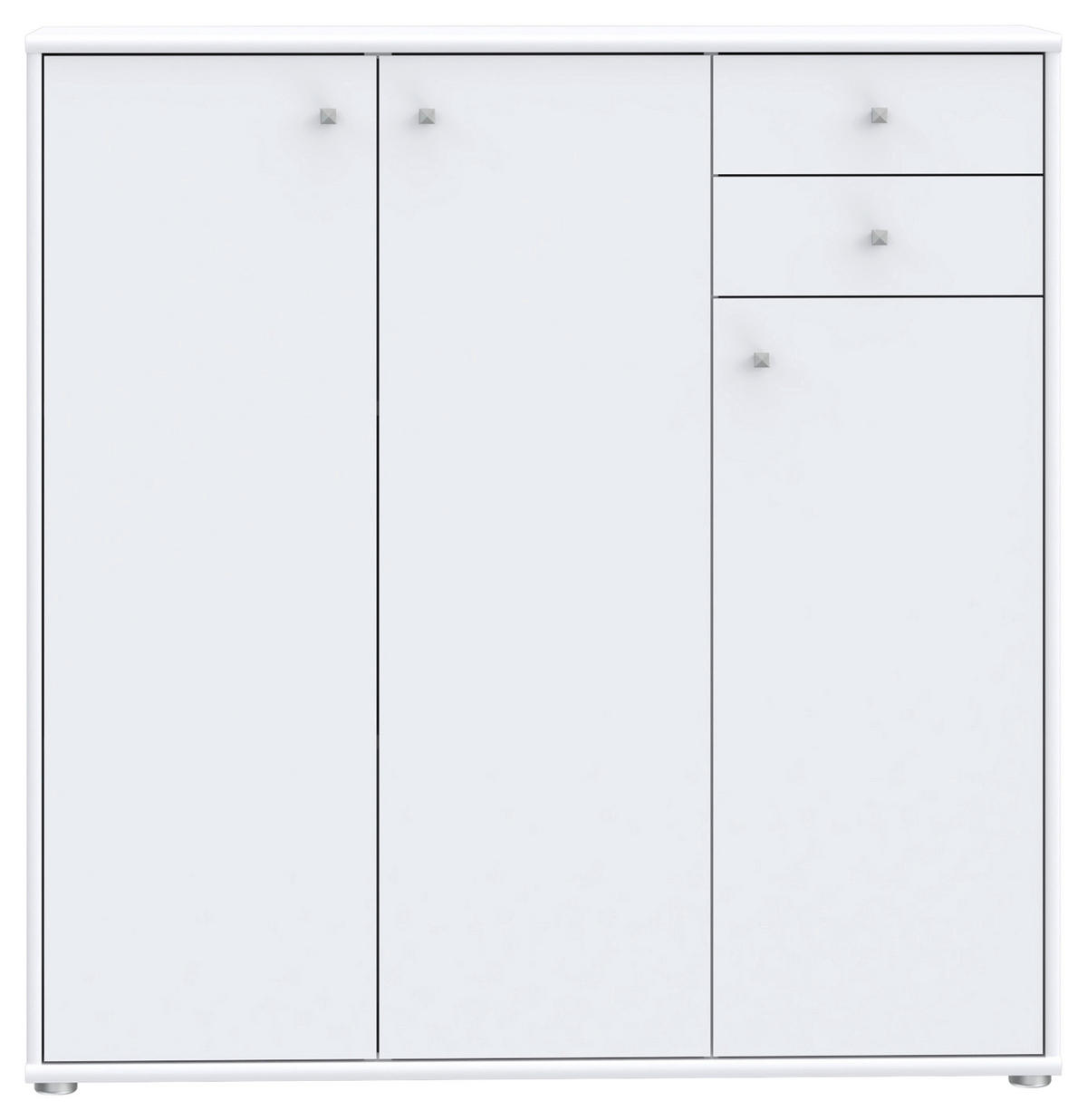 KOMMODE 108,8/111,1/34,8 cm  in Weiss  - Weiss/Alufarben, Design, Holzwerkstoff (108,8/111,1/34,8cm)