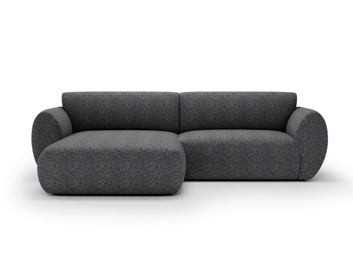 ECKSOFA SOLIS in Chenille Grau  170/288 cm  - Schwarz/Grau, Design, Kunststoff/Textil (170/288cm) - Livetastic