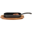 GRILLPFANNE  - Schwarz/Naturfarben, Basics, Holz/Metall (31,6/10/3,5cm) - Homeware Profession.